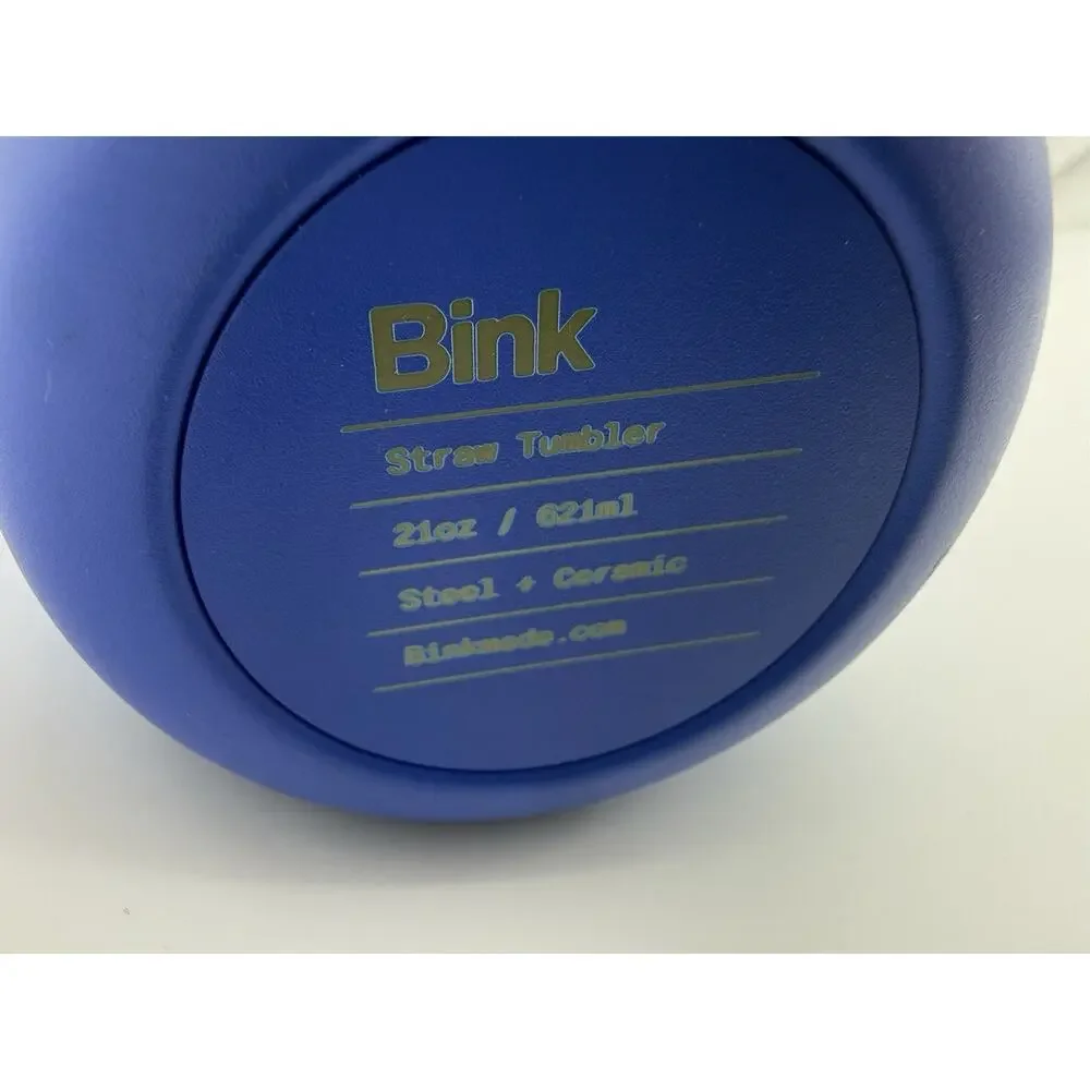 Bink 21 oz Straw Tumbler - Cobalt Blue Insulated Ceramic Coated Stainless Steel